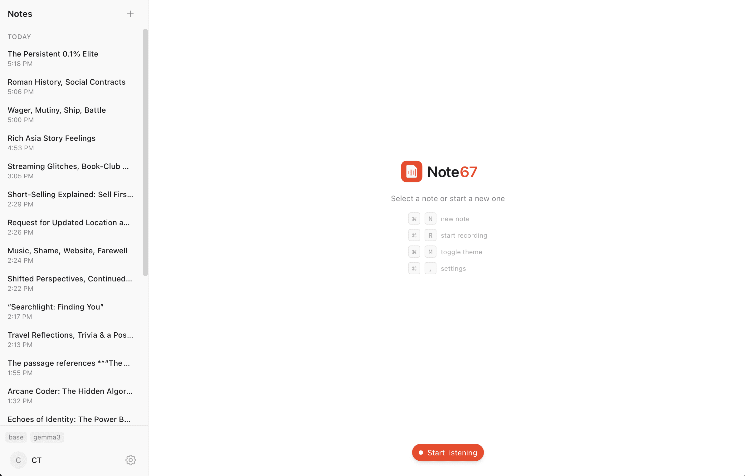 Note67 - AI Meeting and Notes Assistant preview