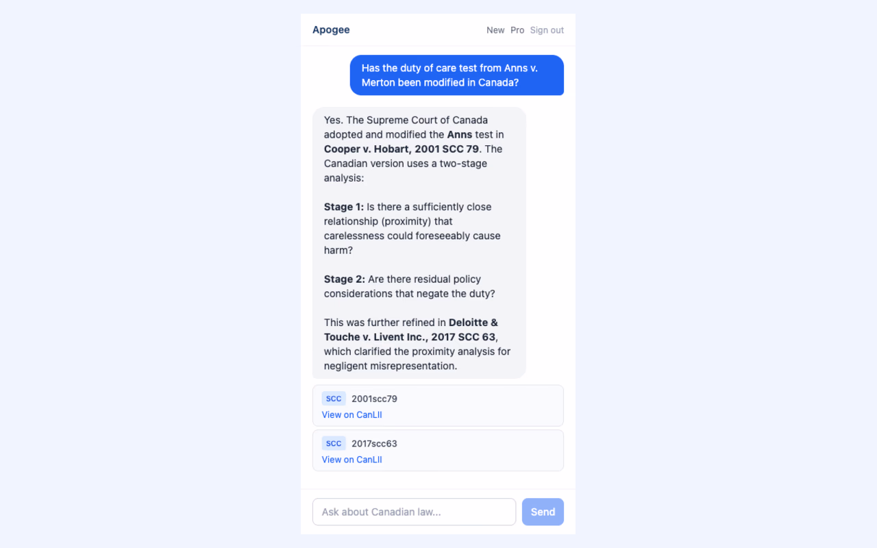 Apogee — Canadian Legal Research preview